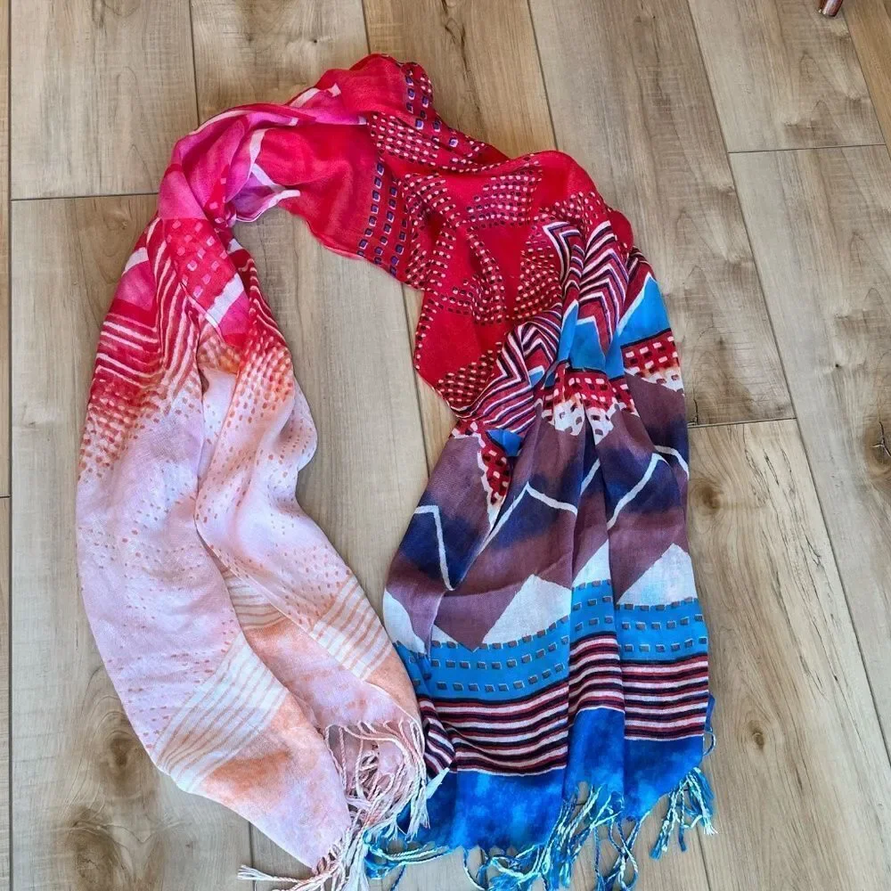 Women's Dressy Scarf Pattern Print Multi Color - Summer